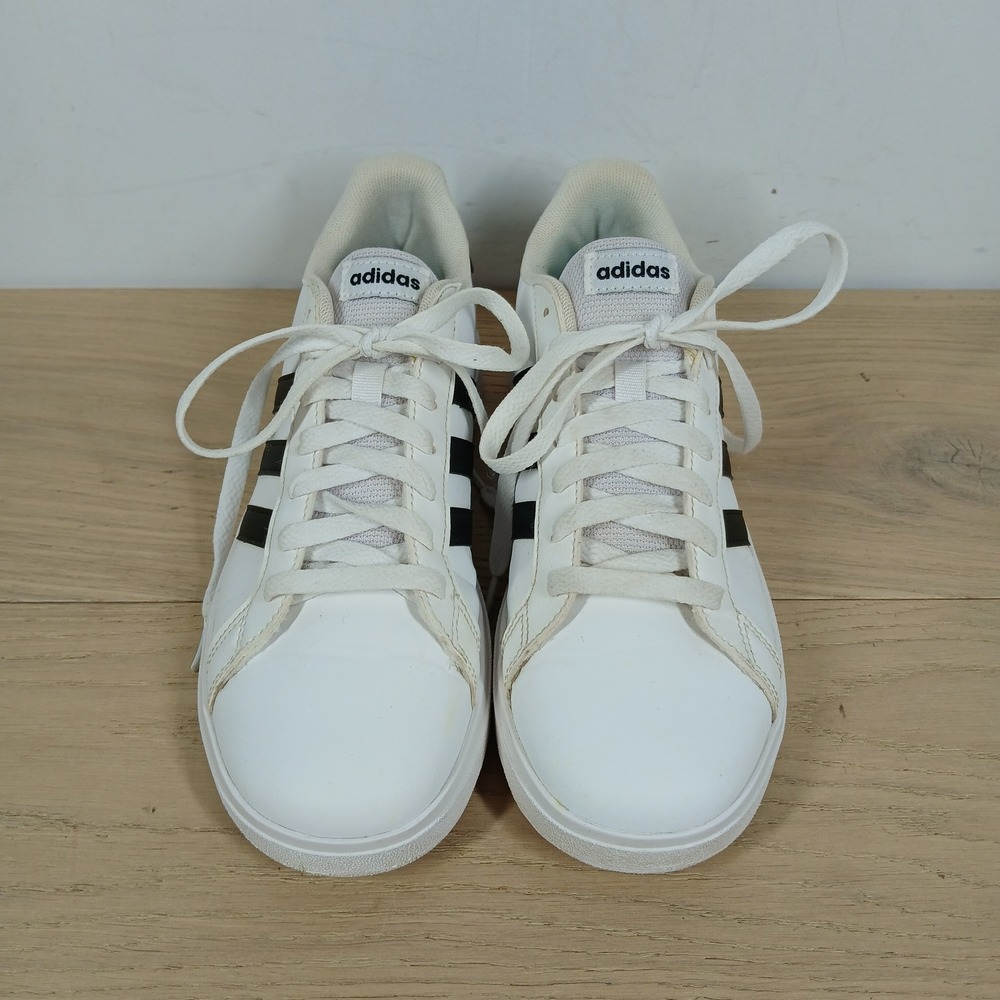 adidas White Black Classic Court Sneakers - Picture 6 of 10